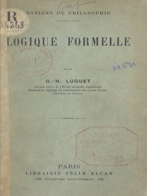 cover image of Logique formelle